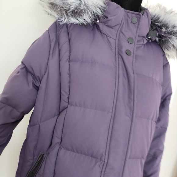 Novelti | Purple Faux Fur Trim Quilted Winter Jacket + Scarf Bundle - Picture 5 of 8